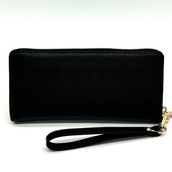 Michael Kors Medium Jet Set Travel Zip Tote Bag & Continental Wallet Black/Gold - Picture 5 of 8